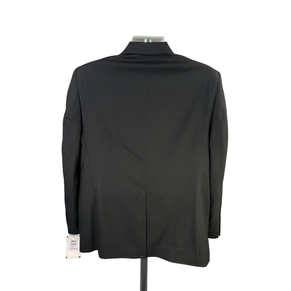 J.M. Haggar Men's Black Classic Fit Stretch Two-Button Long Sleeve Blazer - 42